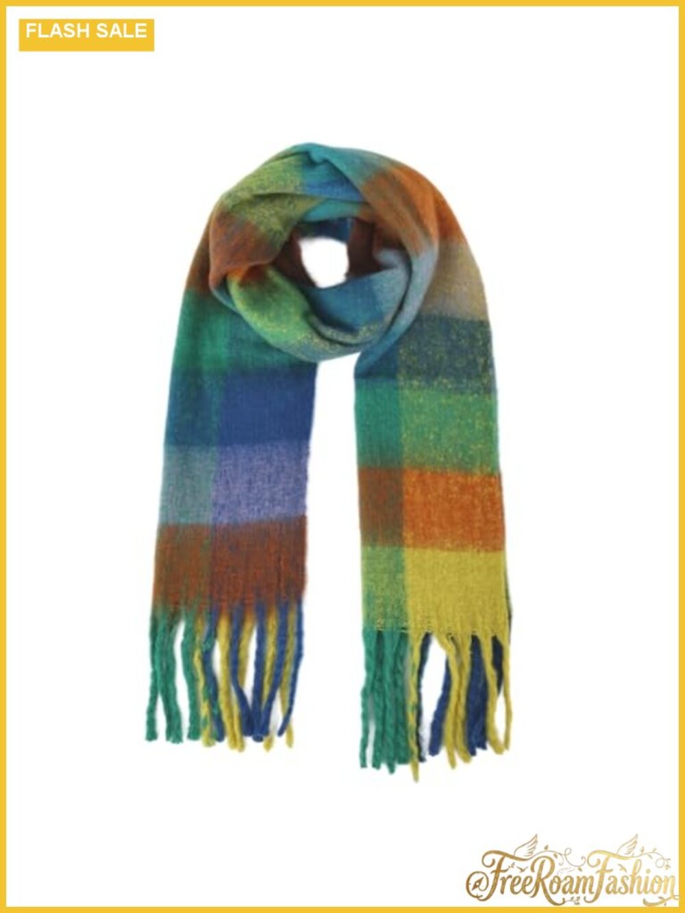 Oversized Plaid Blanket Scarf Shawl Wrap Acrylic Cashmere Feel Winter Warm